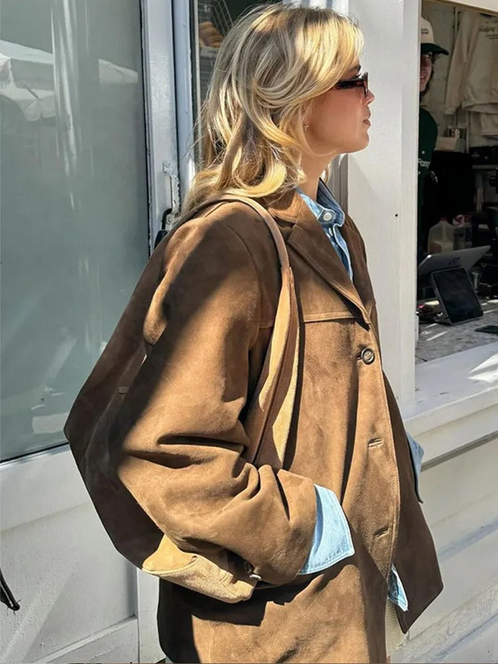 Stride – Oversized Trenchcoat i Lyxig Mockalook