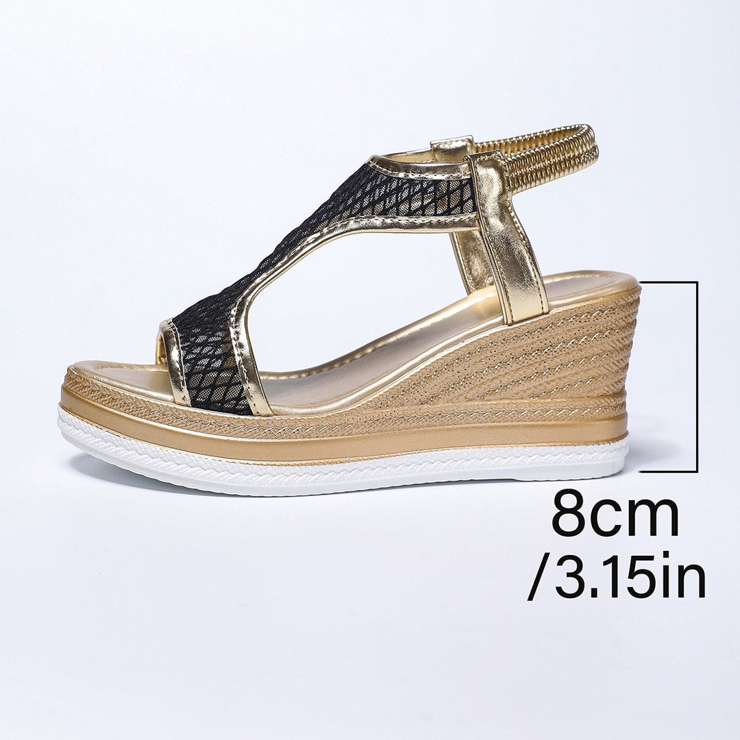Eleganta ortopediska slip-in sandaler för damer med kilklack