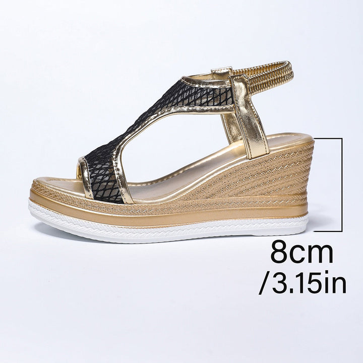 Eleganta ortopediska slip-in sandaler för damer med kilklack