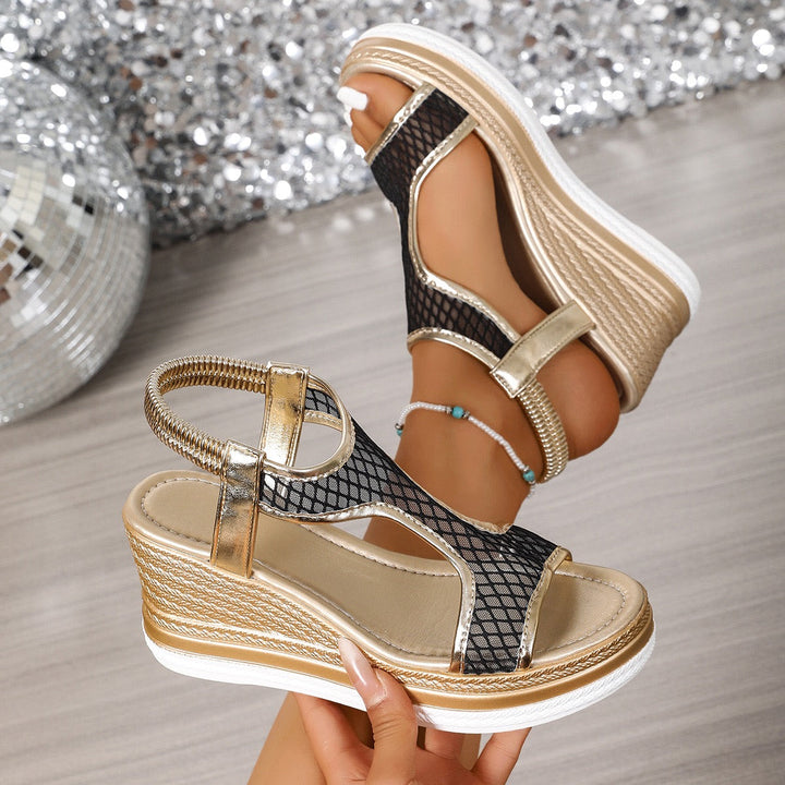 Eleganta ortopediska slip-in sandaler för damer med kilklack