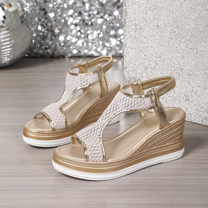 Eleganta ortopediska slip-in sandaler för damer med kilklack