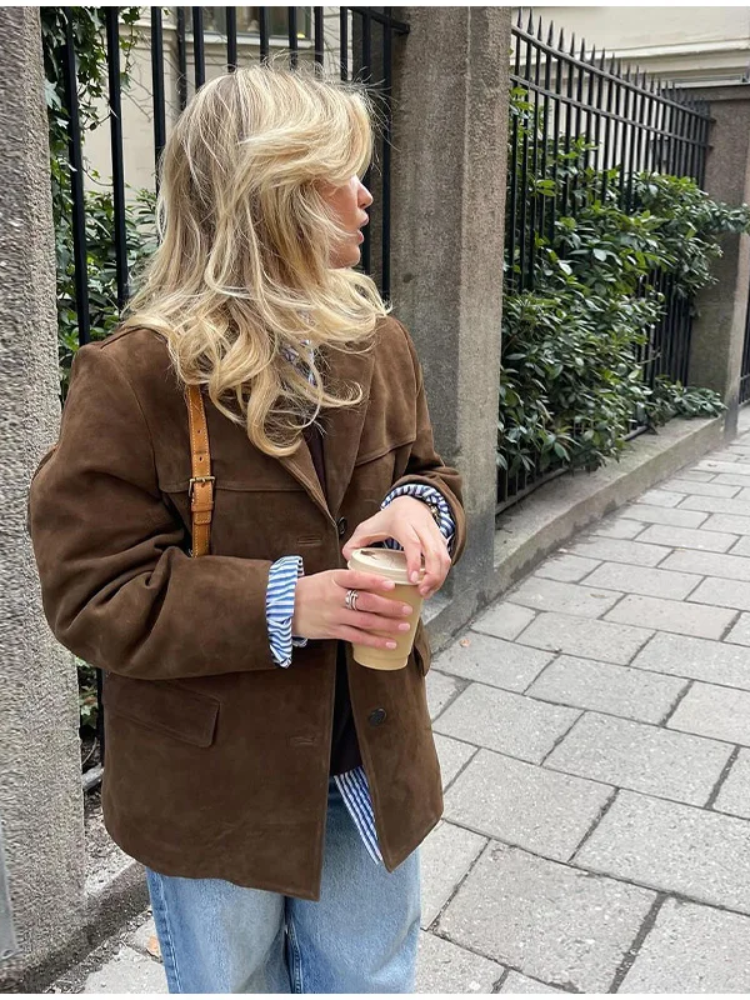 Stride – Oversized Trenchcoat i Lyxig Mockalook