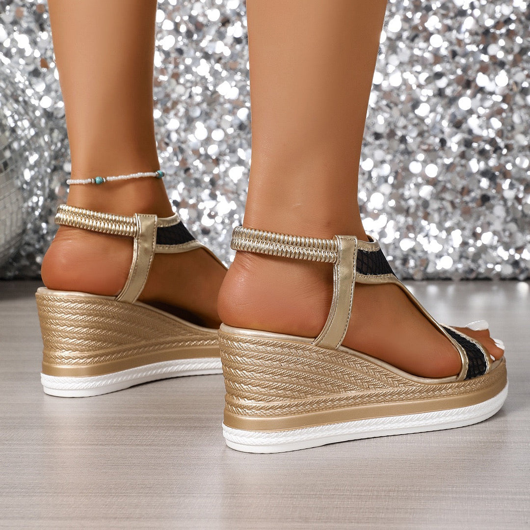 Eleganta ortopediska slip-in sandaler för damer med kilklack