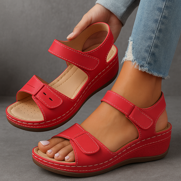 Ebba™ | Ortopediska Sandaler med Kilklack
