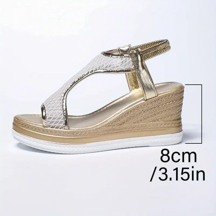 Eleganta ortopediska slip-in sandaler för damer med kilklack