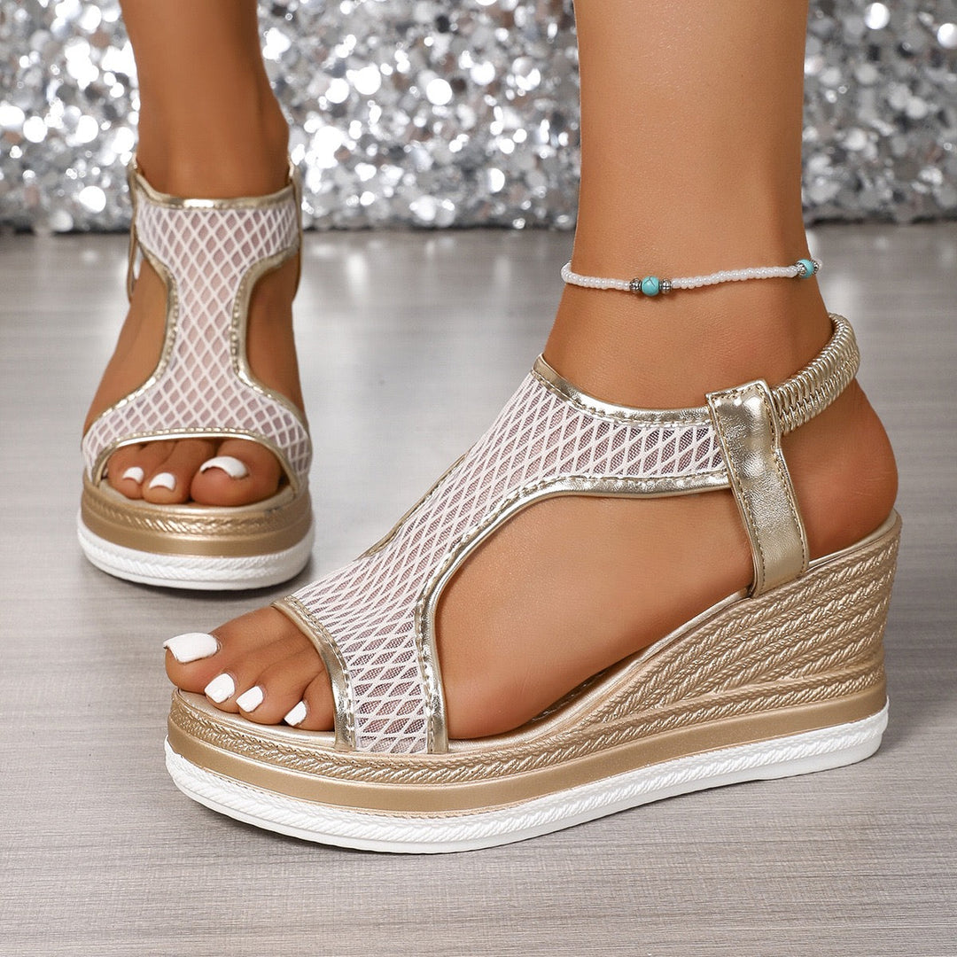 Eleganta ortopediska slip-in sandaler för damer med kilklack