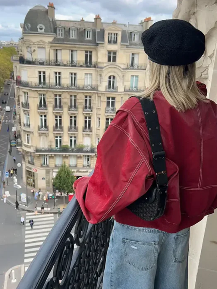Freja – Oversized Kontrastjacka med Trendig Passform