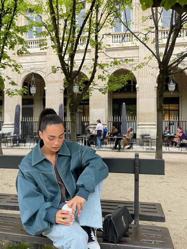 Freja – Oversized Kontrastjacka med Trendig Passform